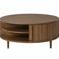 Minimalist Round Lift-Top Coffee Table with Hidden Storage