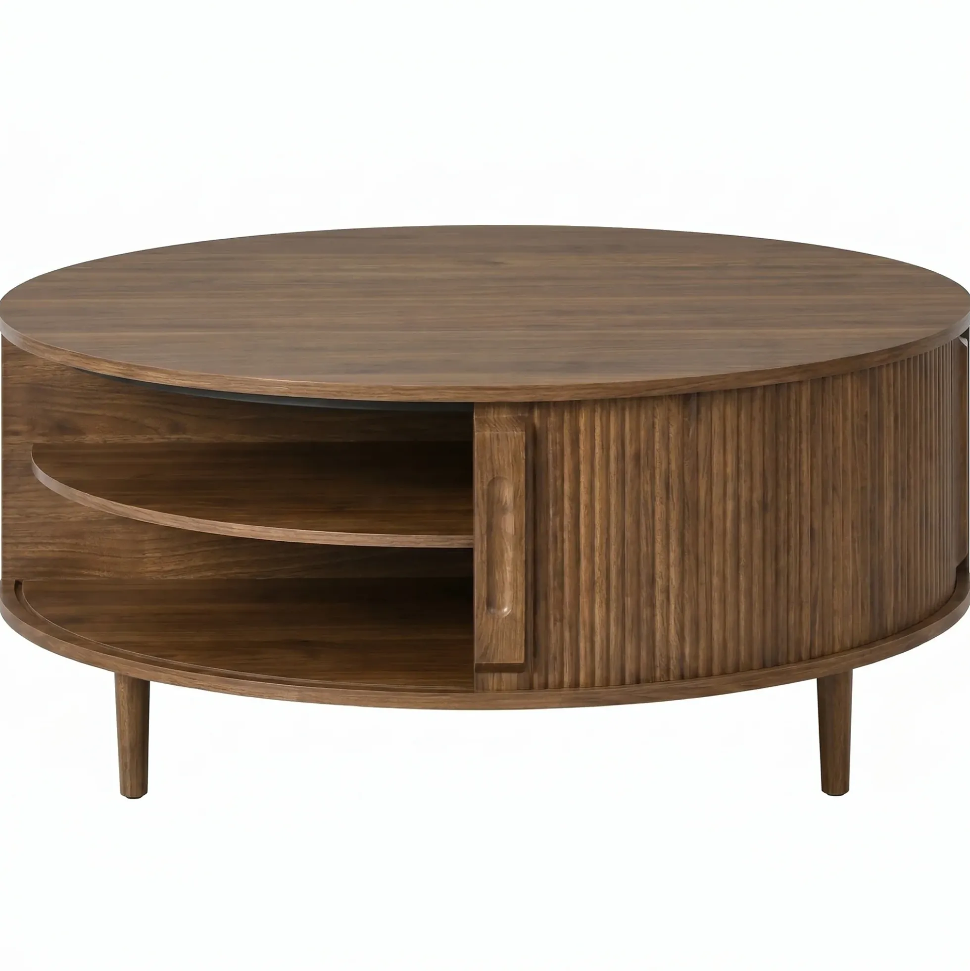 Minimalist Round Lift-Top Coffee Table with Hidden Storage