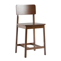 Minimalist Solid Wood Counter Stool, Set of 2
