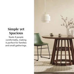 Modern 48 Round Solid Wood Dining Table
