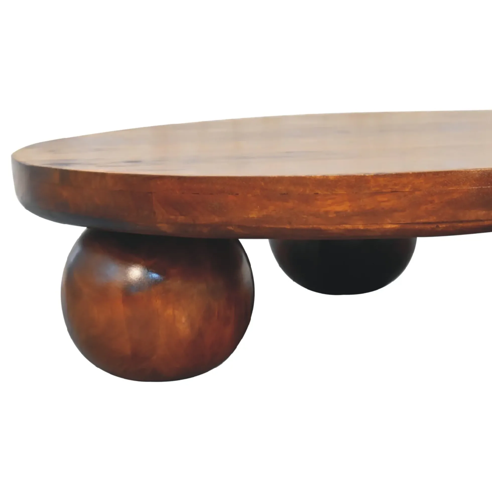 Modern Ball Leg Solid Wood Coffee Table Table