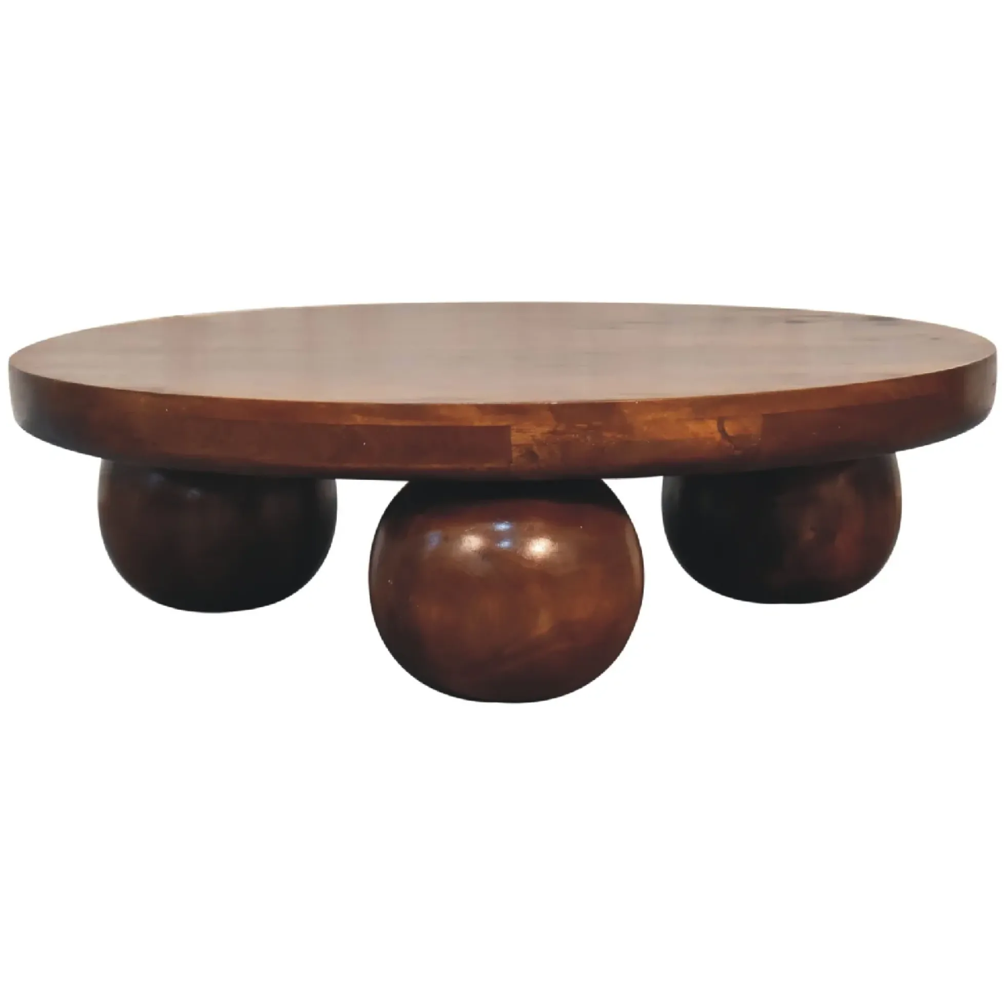 Modern Ball Leg Solid Wood Coffee Table Table