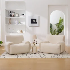 Modern Chenille Armchair Cloud Lounge Accent Chair with Deep Seats