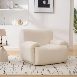 Modern Chenille Armchair Cloud Lounge Accent Chair with Deep Seats