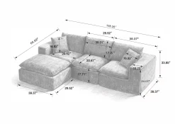 Modern Chenille Cloud Sofa Sectional