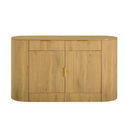 Modern Curve Design Fluted Storage Accent Cabinet / Sideboard