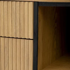 Modern Curve Design Fluted Storage Accent Cabinet / Sideboard