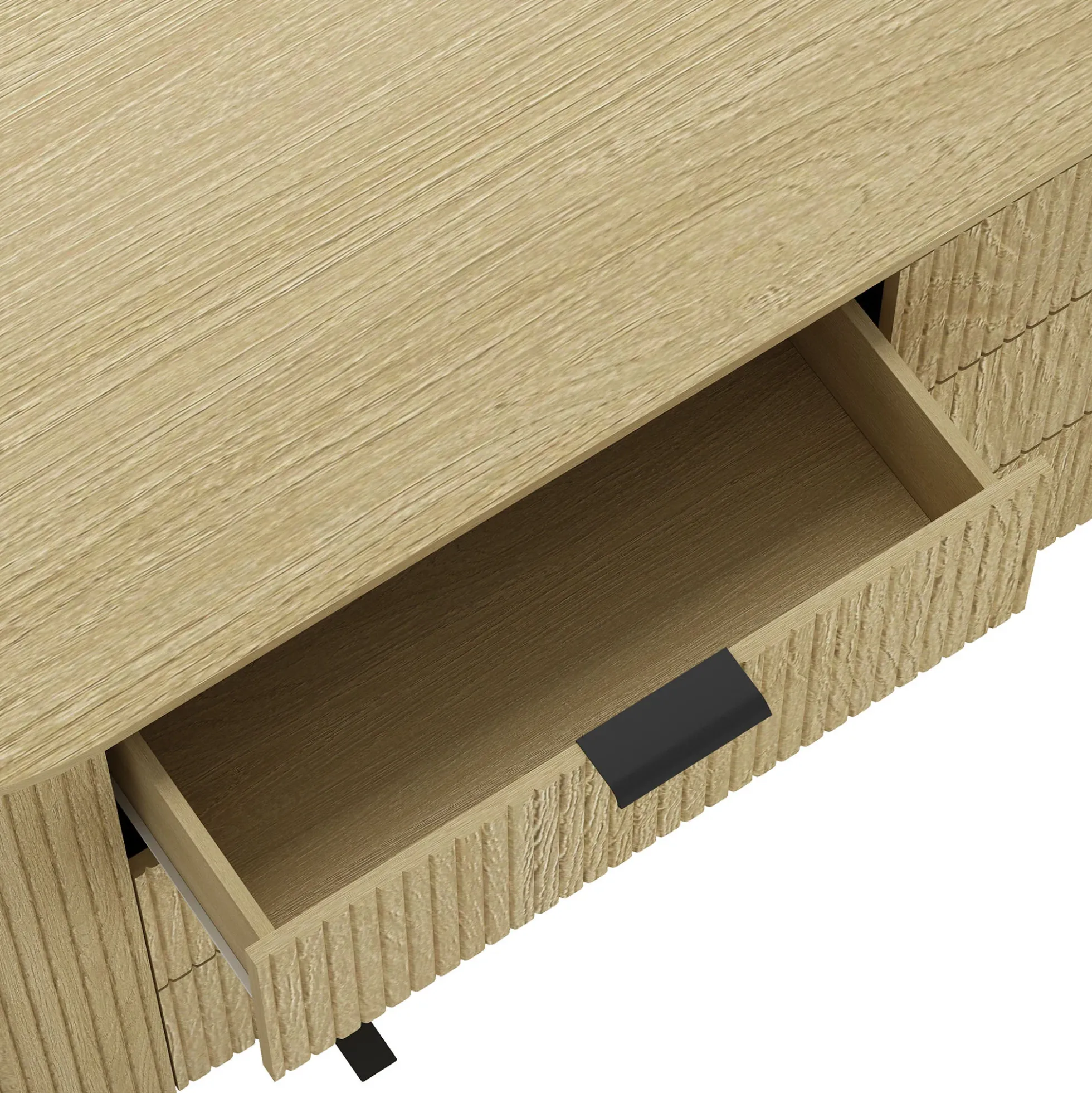 Modern Curve Fluted 71" 6 Drawer Dresser
