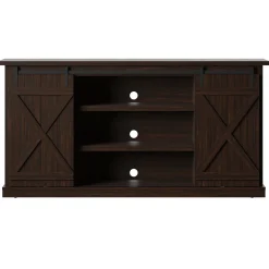 Modern Farmhouse TV Stand with Sliding Barn Doors for TVs up to 70