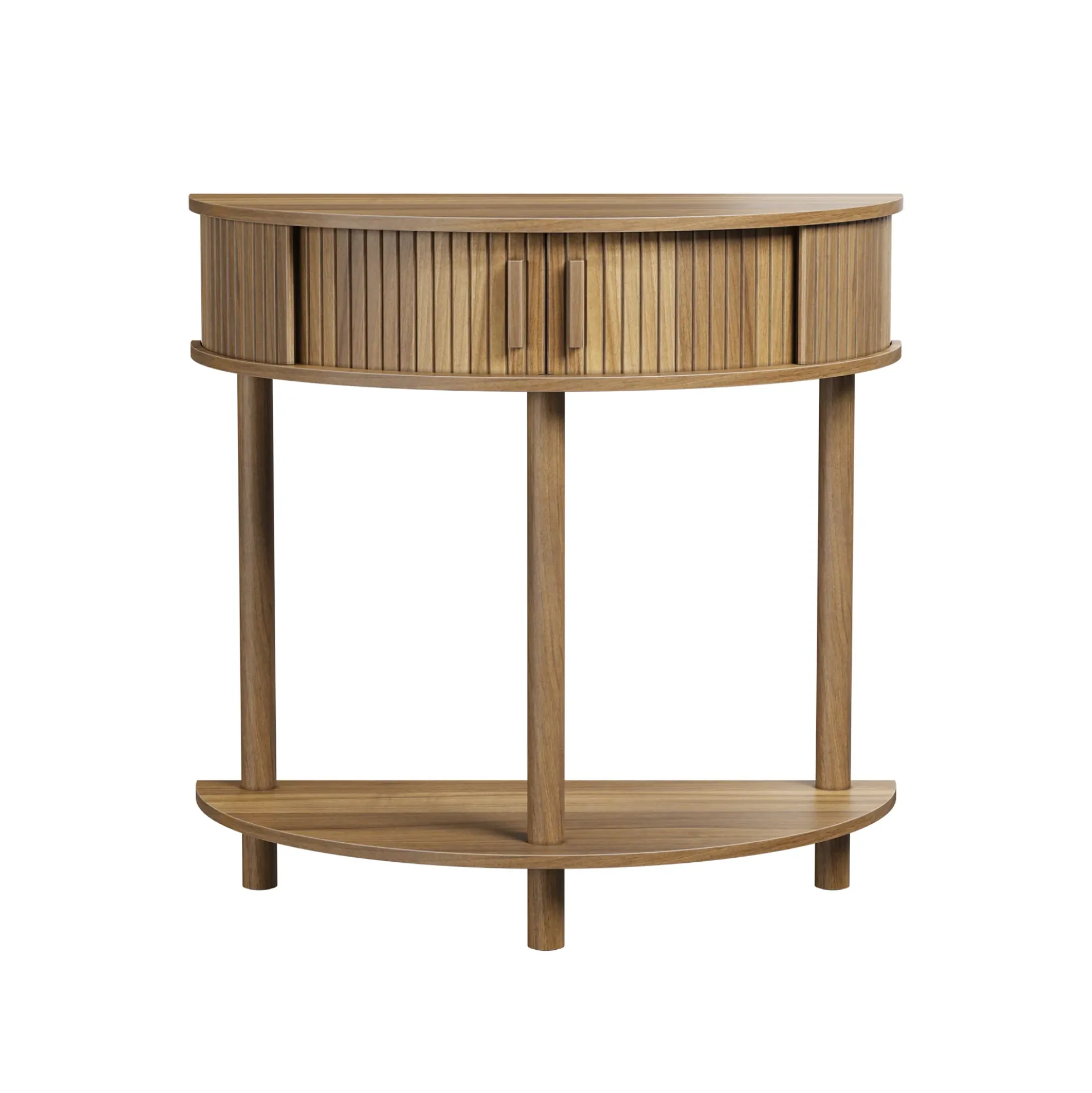Modern Fluted Half-Moon Console Entryway Table