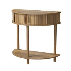 Modern Fluted Half-Moon Console Entryway Table