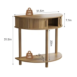Modern Fluted Half-Moon Console Entryway Table