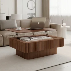 Modern Fluted Lift-top 38.6' Coffee Table