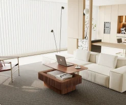 Modern Fluted Lift-top 38.6' Coffee Table