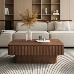 Modern Fluted Lift-top 38.6' Coffee Table