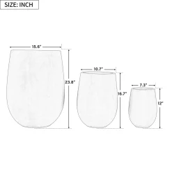 Modern Lightweight Round Outdoor Indoor Patio Planter Set of 3
