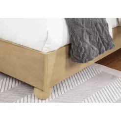 Modern Minimalist Fluted Panels Headboard Wooden Bedframe