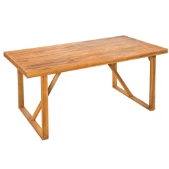 Modern Outdoor 7 Piece Acacia Wood Teak Dining Set with Cushions
