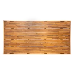 Modern Outdoor 7 Piece Acacia Wood Teak Dining Set with Cushions