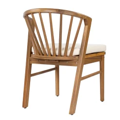 Modern Outdoor 7 Piece Acacia Wood Teak Dining Set with Cushions