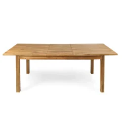 Modern Outdoor Dining Wood Teak Set, Seats 6 with Table