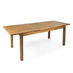 Modern Outdoor Dining Wood Teak Set, Seats 6 with Table