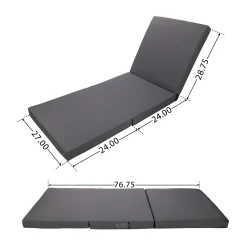 Modern Patio Sun Lounger Chaise with Water-Repellent Cushion