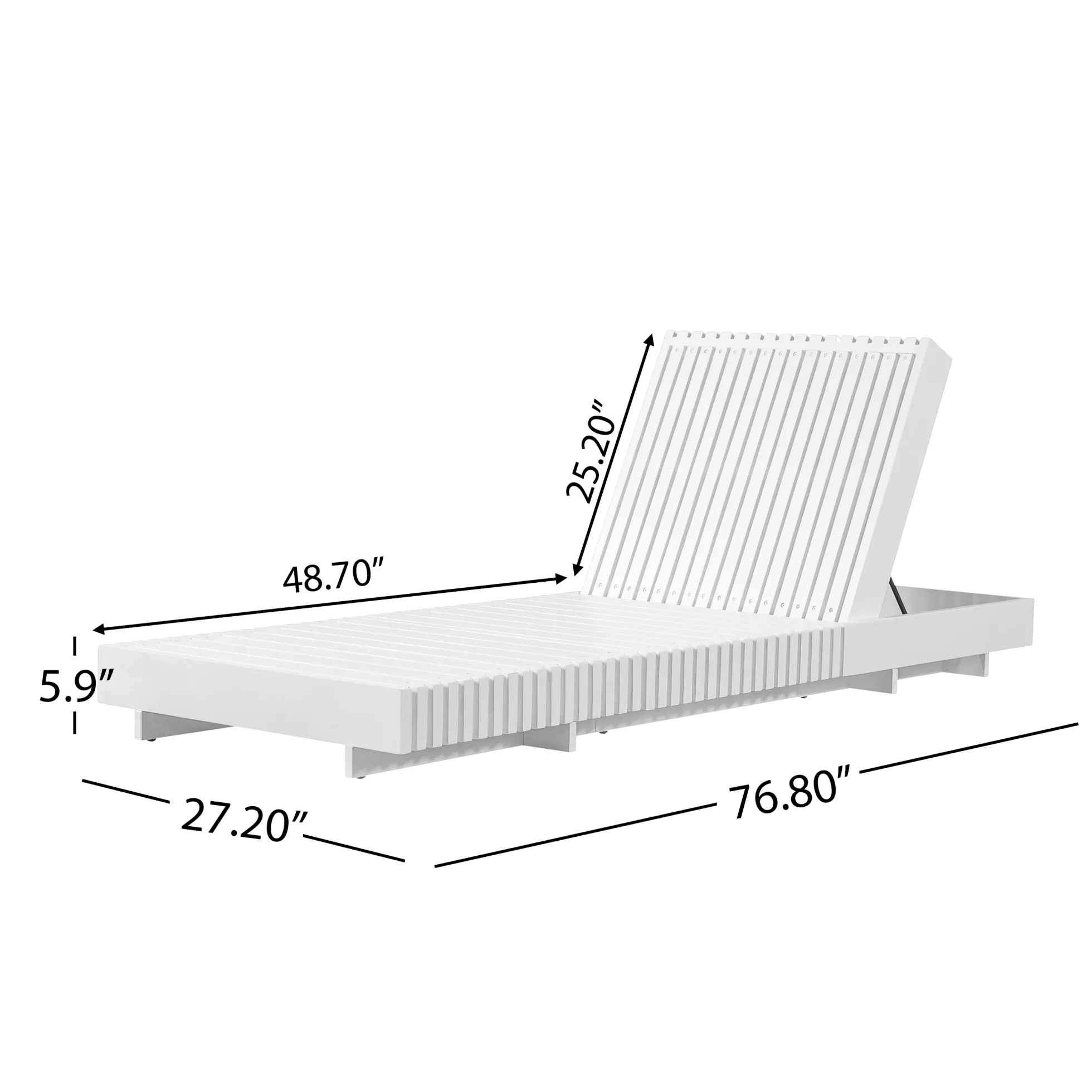 Modern Patio Sun Lounger Chaise with Water-Repellent Cushion