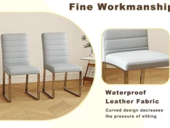 Modern Reeded 4 Piece Dining Set with Storage