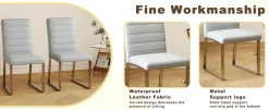 Modern Reeded 4 Piece Dining Set with Storage