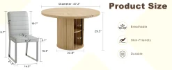 Modern Reeded 4 Piece Dining Set with Storage