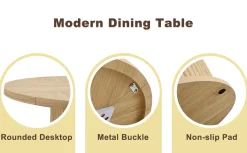 Modern Reeded 4 Piece Dining Set with Storage