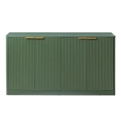 Modern Reeded Curved Design Storage 59" TV Stand Sideboard