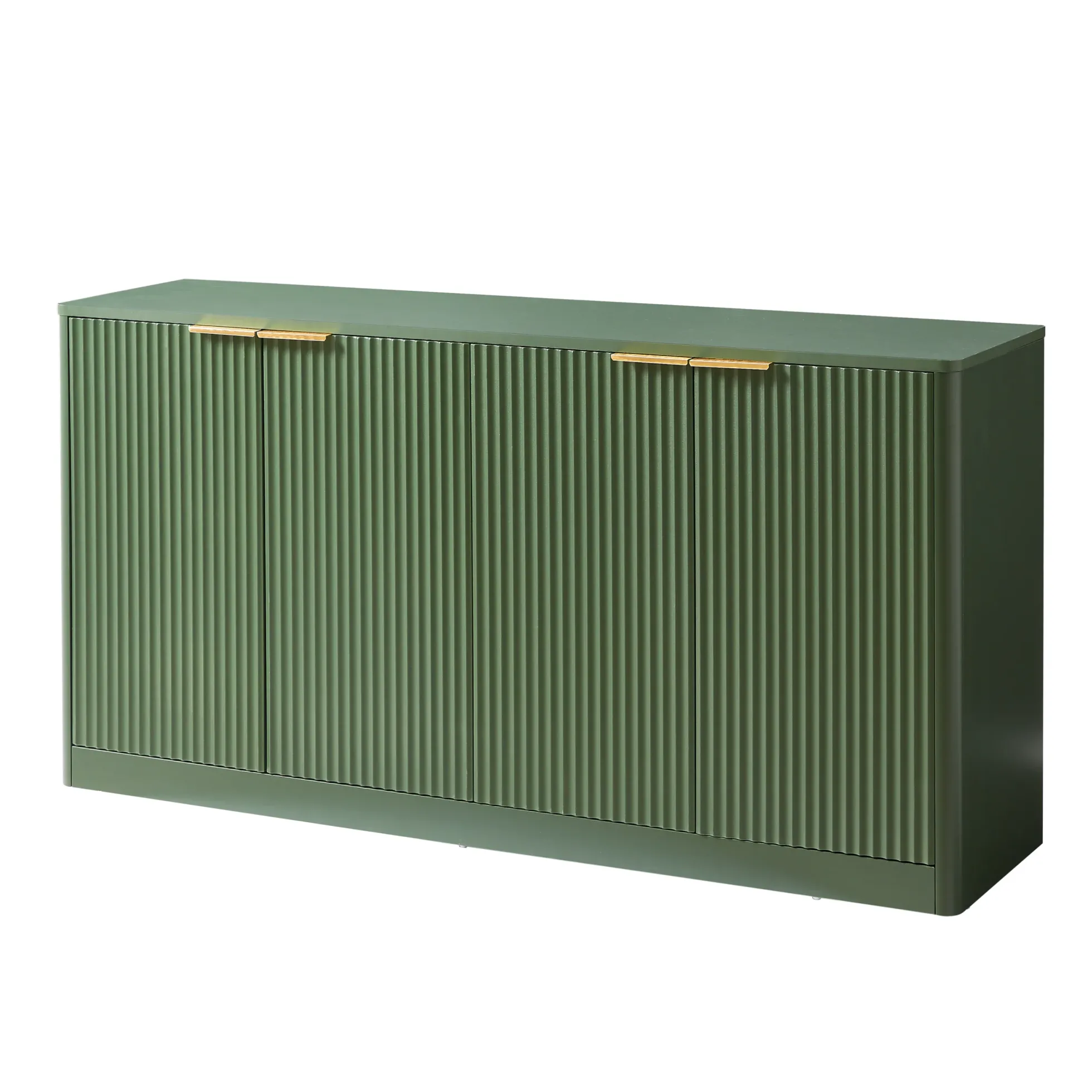 Modern Reeded Curved Design Storage 59" TV Stand Sideboard