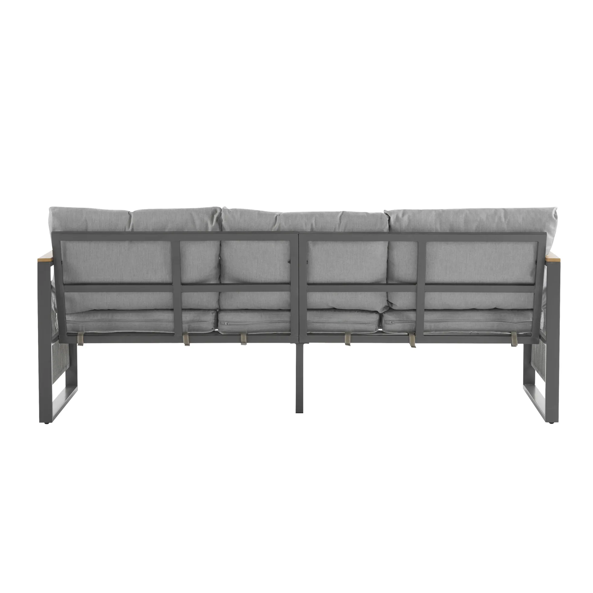 Modern Rope Design Outdoor Patio Sofa Set with Cushion & Table