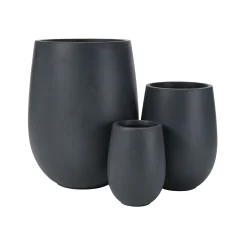 Modern Round Lightweight Outdoor Patio Planter Set of 3 Sizes