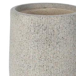 Modern Stone-Look Textured Round Shaped Lightweight Outdoor Planter Set of 3