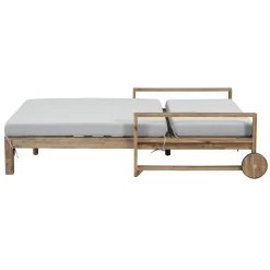 Modern Teak Wood Outdoor Patio Sunbed Lounger