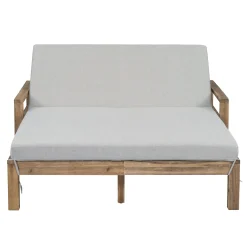 Modern Teak Wood Outdoor Patio Sunbed Lounger