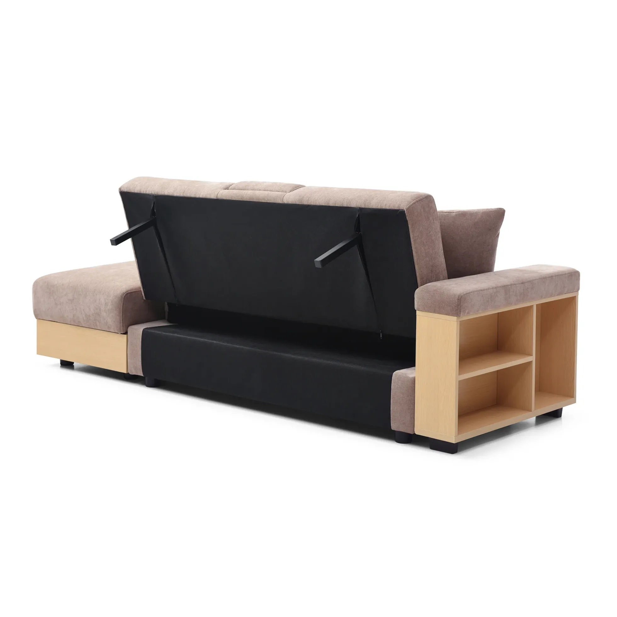 Multifunctional Convertible Sleeper Bed Sofa with Storage Ottoman