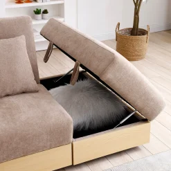Multifunctional Convertible Sleeper Bed Sofa with Storage Ottoman