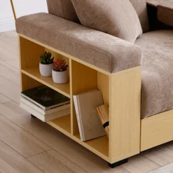 Multifunctional Convertible Sleeper Bed Sofa with Storage Ottoman