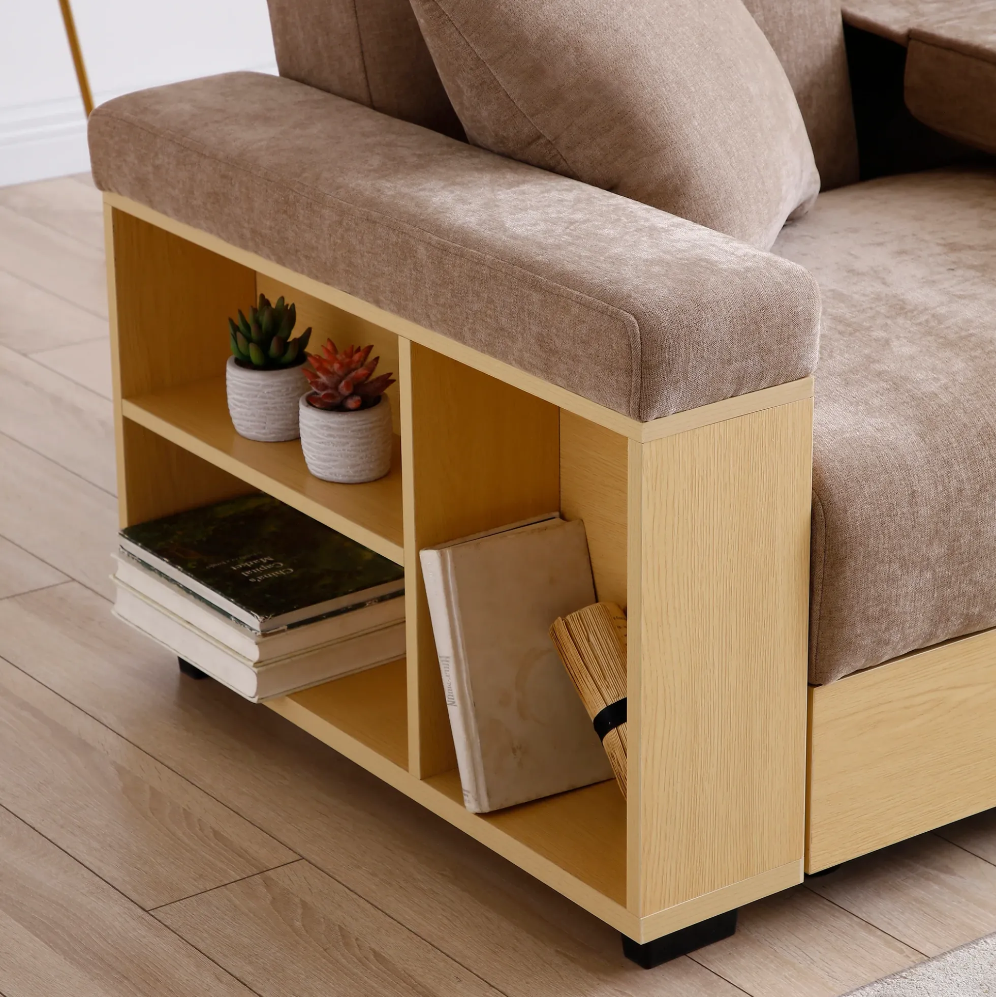 Multifunctional Convertible Sleeper Bed Sofa with Storage Ottoman