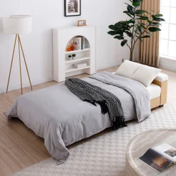 Multifunctional Convertible Sleeper Bed Sofa with Storage Ottoman