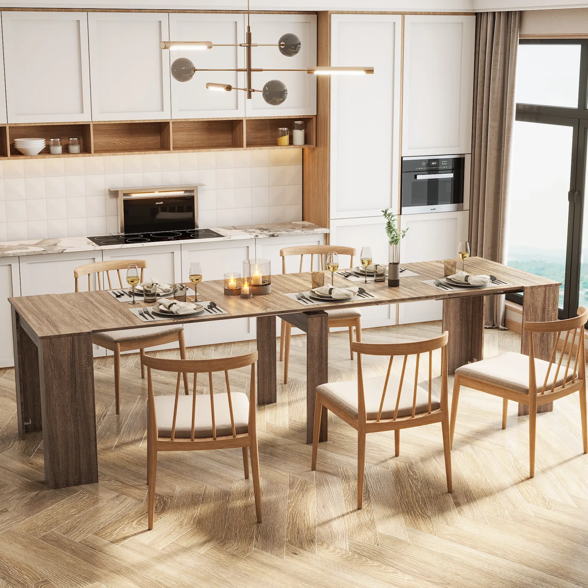 Multifunctional Extendable Dining and Console Table for Hosting