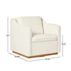 Nash Modern Farmhouse Easy Assembly Linen Swivel Accent Chair