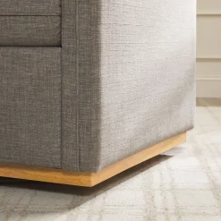 Nash Modern Farmhouse Easy Assembly Linen Swivel Accent Chair