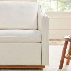 Nash Modern Farmhouse Easy Assembly Linen Swivel Accent Chair