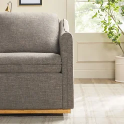 Nash Modern Farmhouse Linen Swivel Accent Chairs, Set of 2
