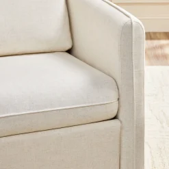 Nash Modern Farmhouse Linen Swivel Accent Chairs, Set of 2